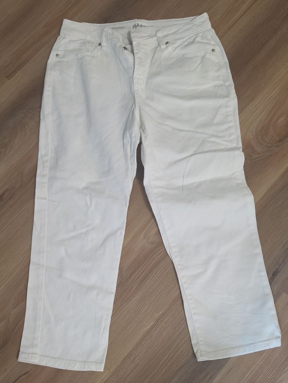 Style & Co White Straight-Leg Jeans